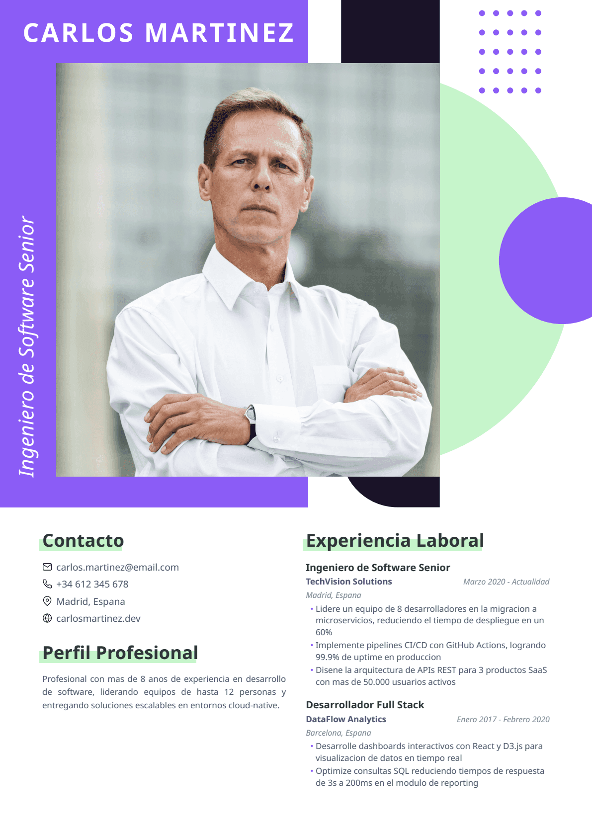 Plantilla CV Creativo