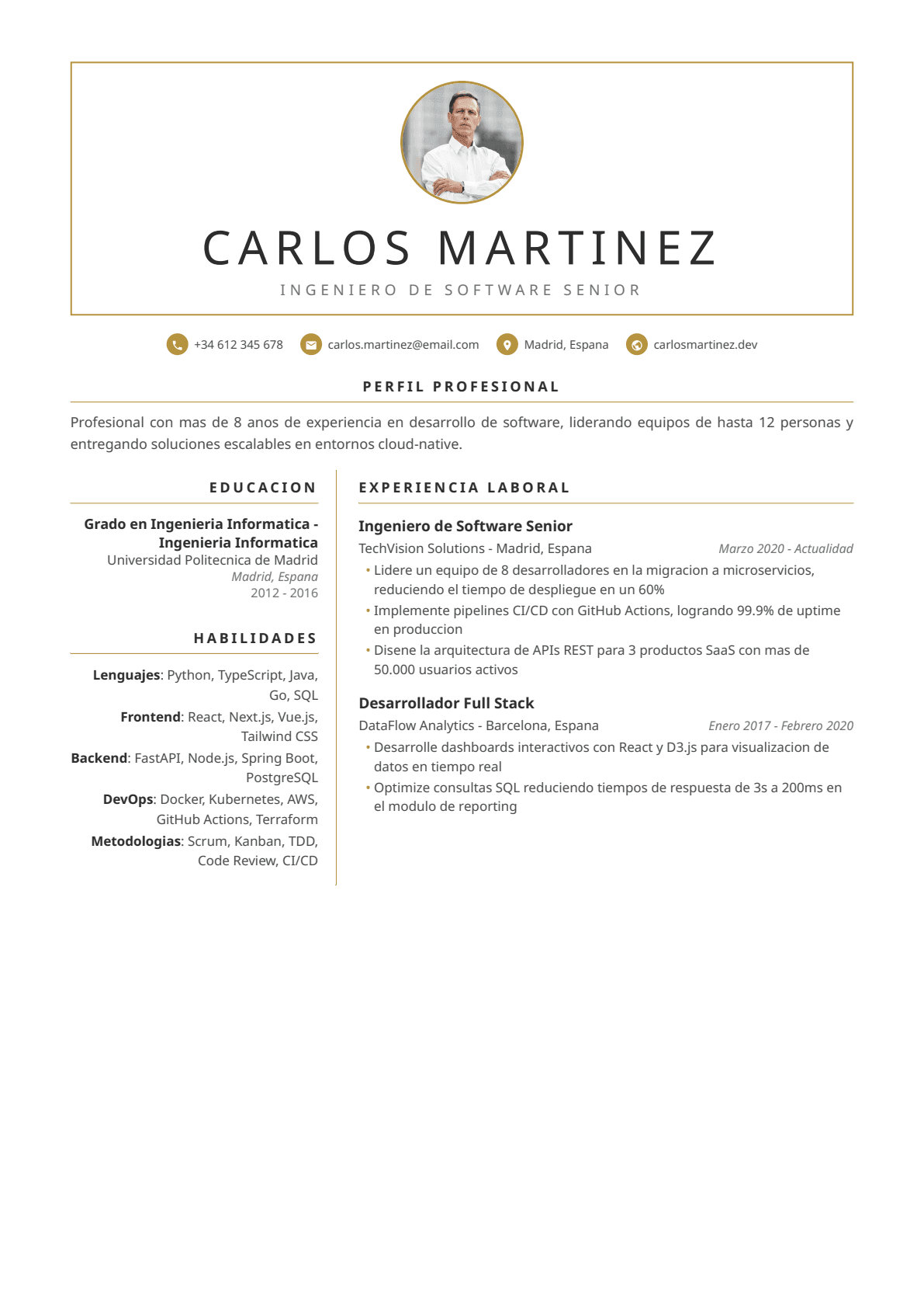 Plantilla CV Elegante