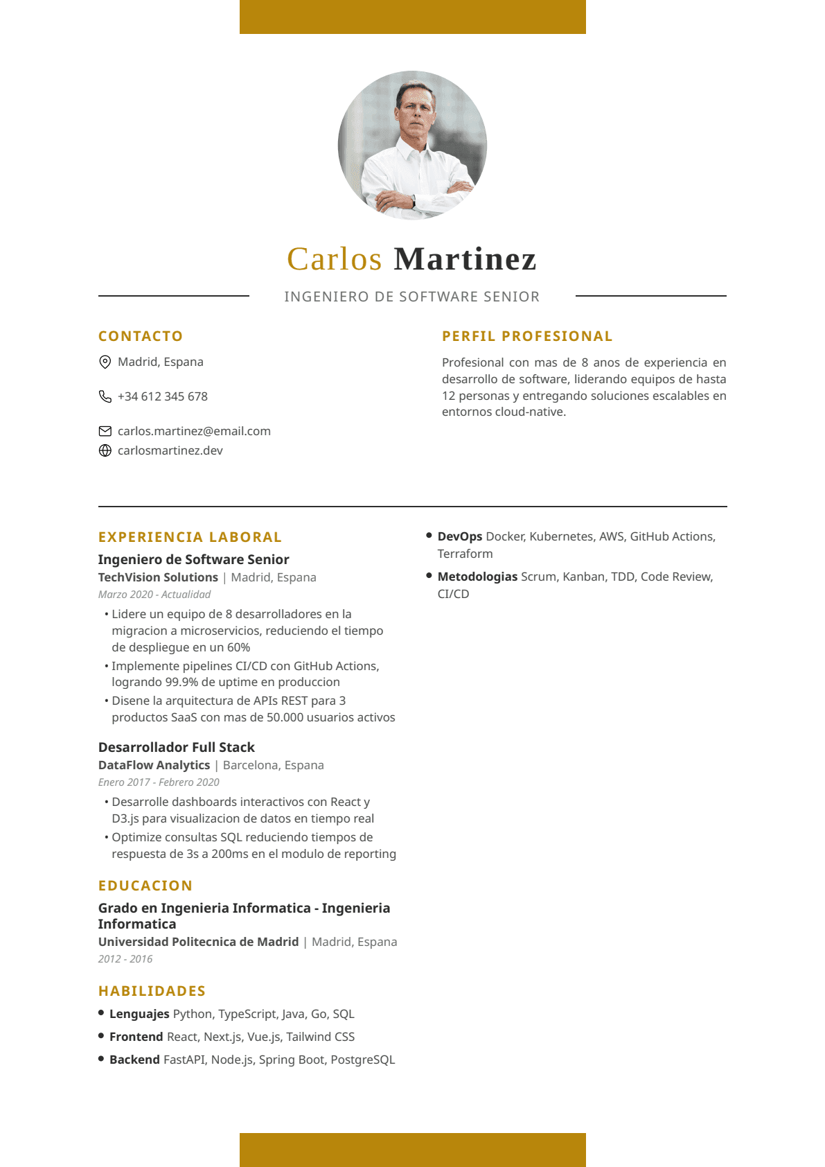 Plantilla CV Marketing