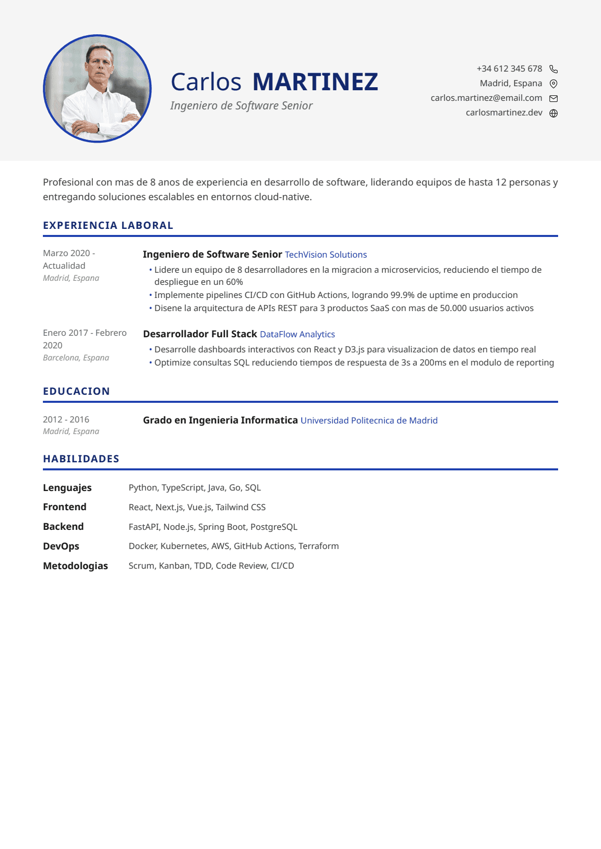 Plantilla CV Académico